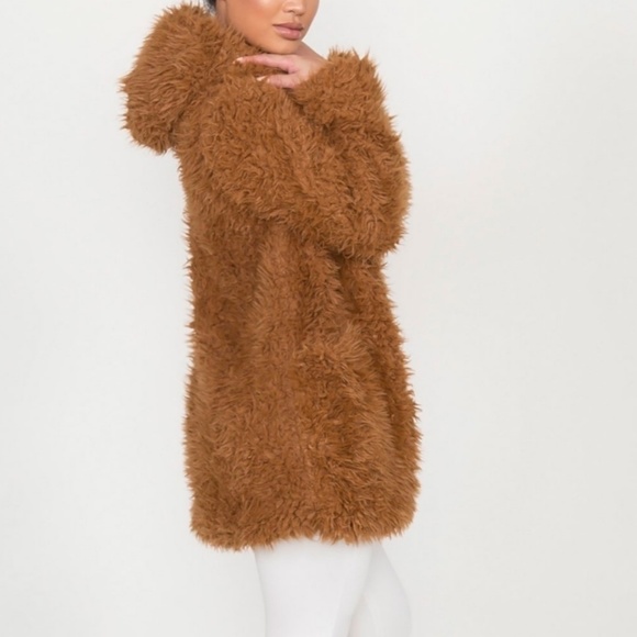 Softest Faux Fur Hooded Teddy Bear Jacket - Picture 2 of 5